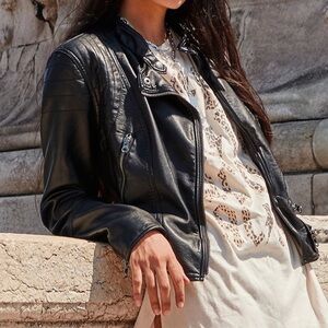 Free People Heartbreaker Faux-Leather Moto Jacket